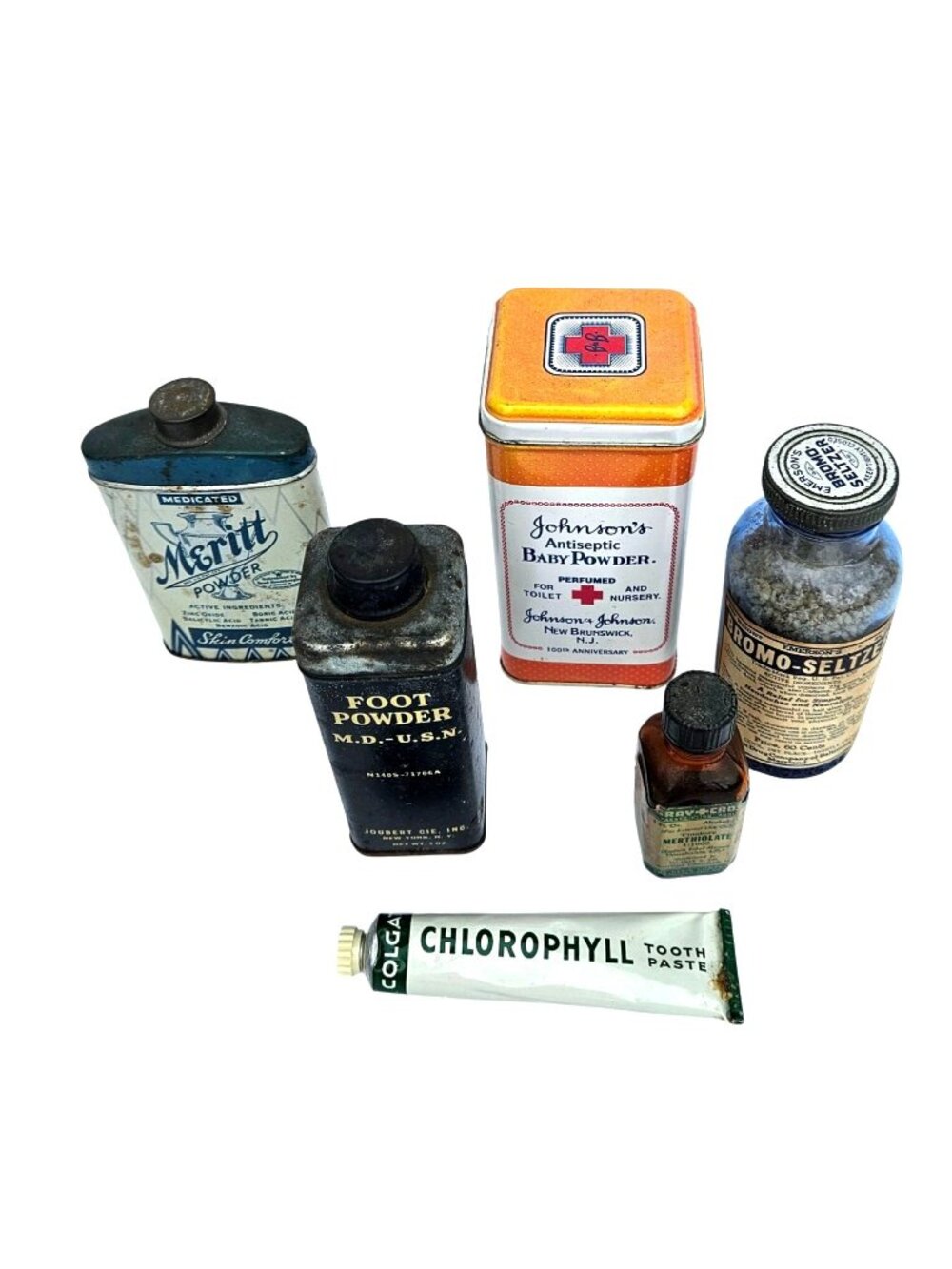 Vintage 1940s 1950s Pharmacy Collection Apothecary Lot Tins Bottles - Picture 5 of 16